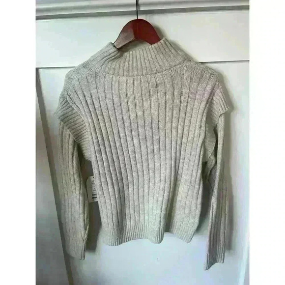 NWT Time & Tru Cream High Neck Cable Knit Sweater, S - Picture 7 of 7